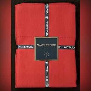 70 X 104 TABLECLOTH WATERFORD CRYSTAL CO. LUXURY PLAIN RED NEW